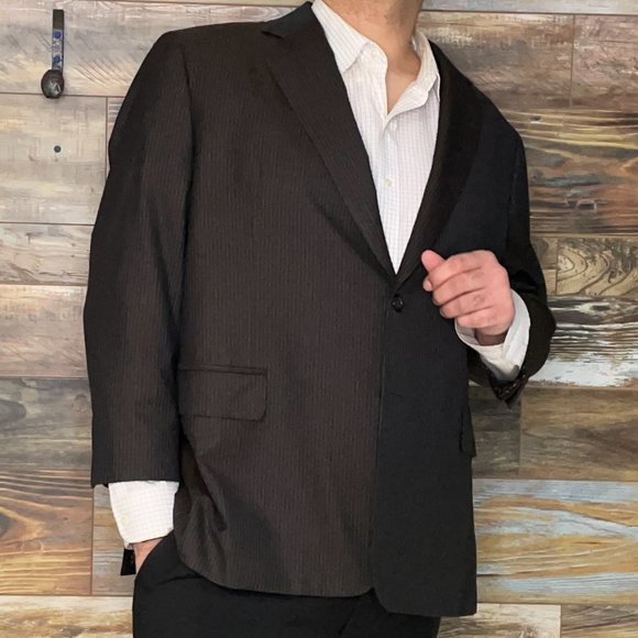 Custom Vitale Barberis Canonic Brown Striped Working Cuffs Blazer Jacket 52R - Picture 5 of 10